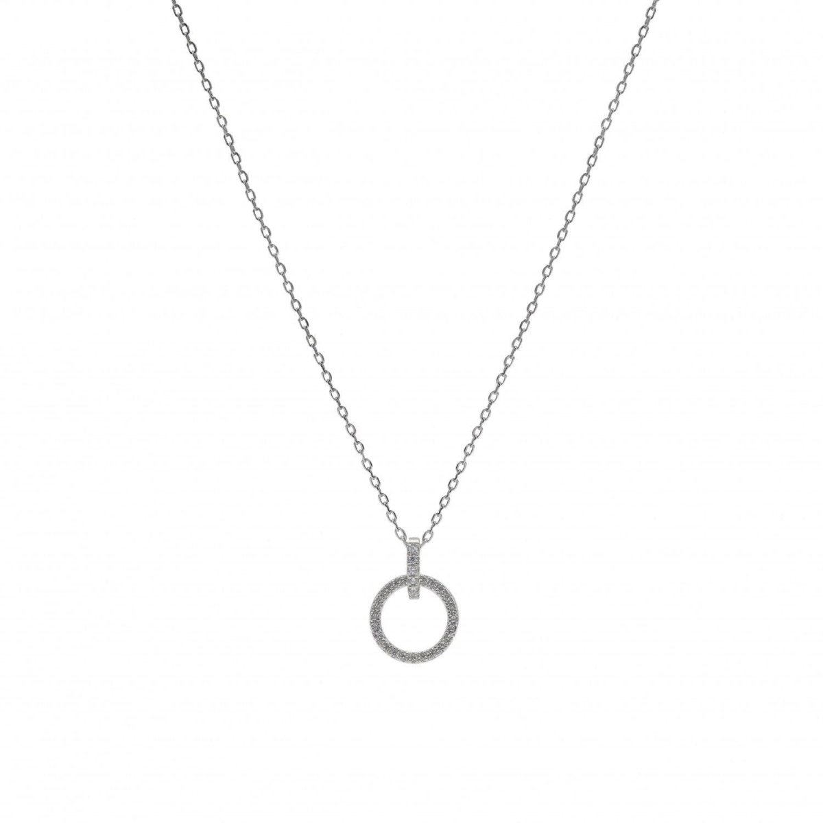Collar · Colgantes pequeños de plata diseño circular circonitas