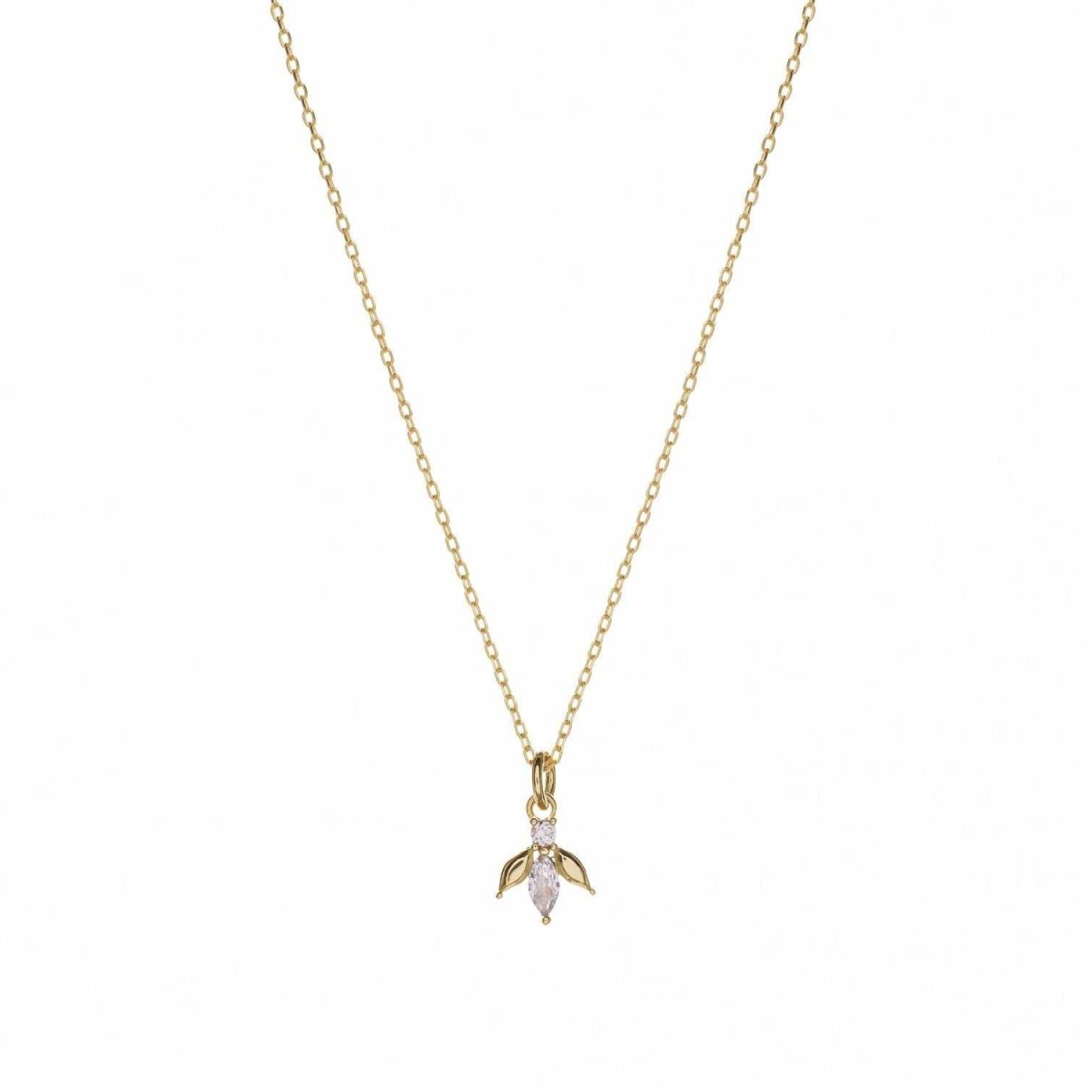 Necklace - Small gold-plated silver fly design pendants