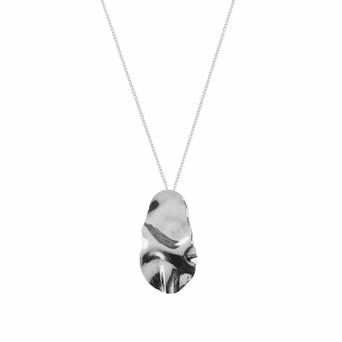 Necklace - Original silver pendants with circular elongated motif