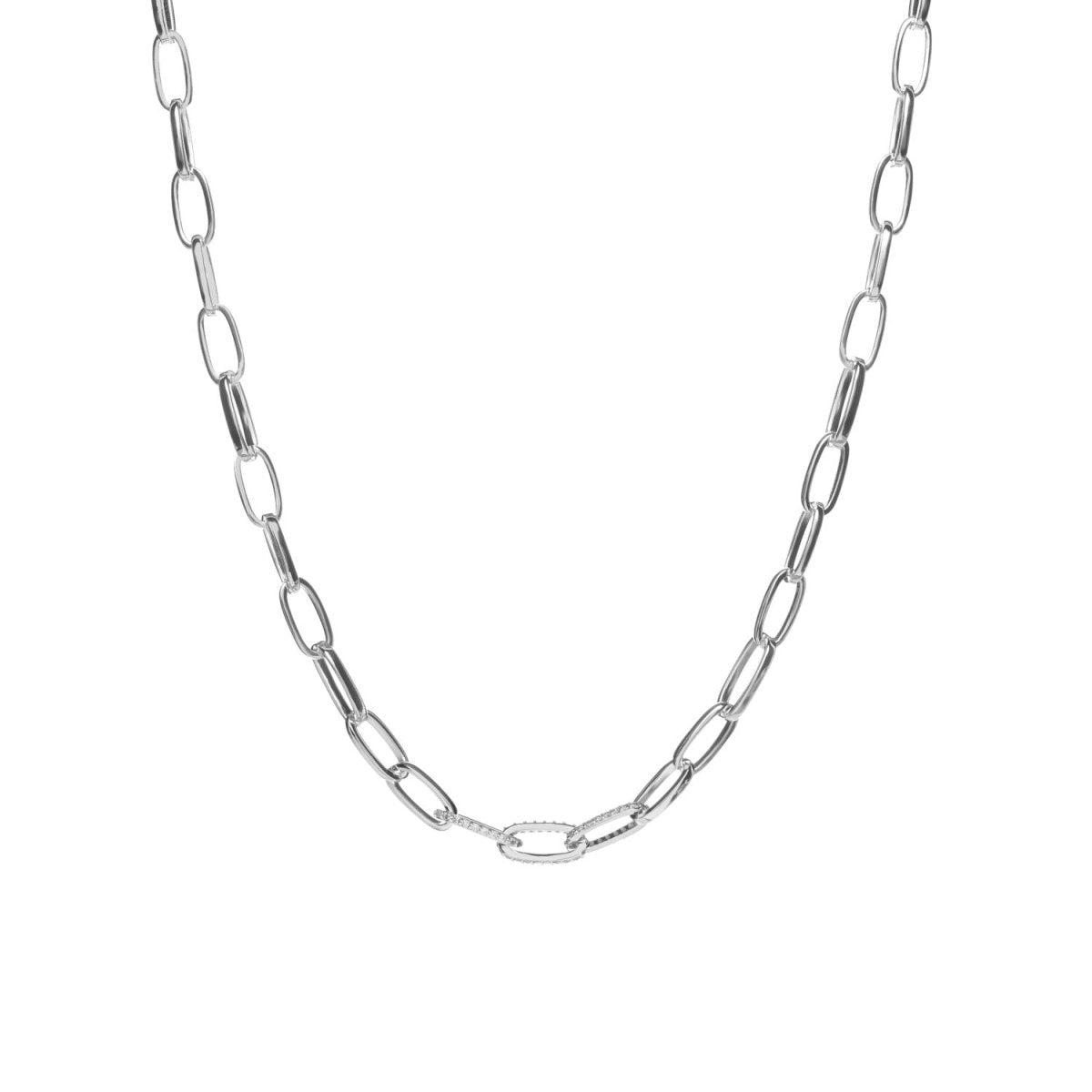 Collar · Collar cadena diseño de paper clip con circonitas