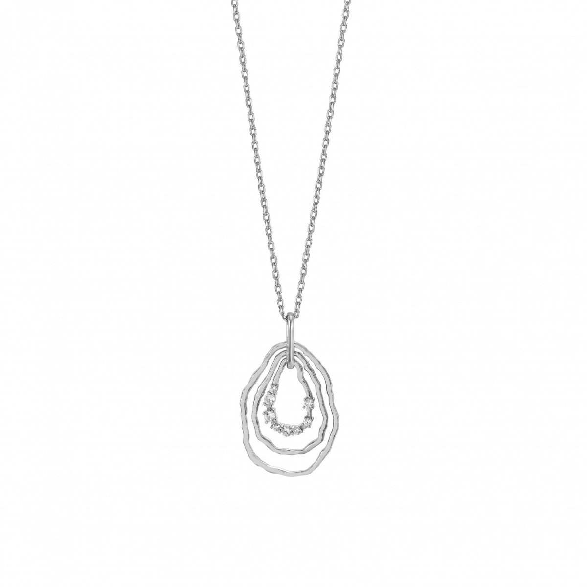 Necklaces - Necklaces with oval pendants and zirconia sparkles