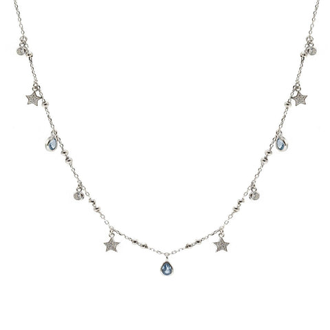 Collar · Collares con colgantes tono aquamarine con motivos redondos y estrella