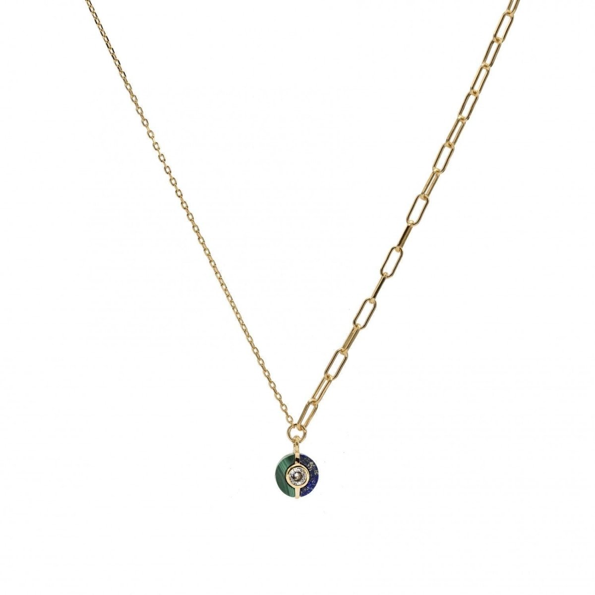 Collar · Collares con piedras diseño circular de malaquita y lapislázuli