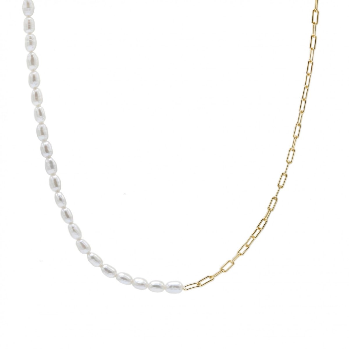 Collar · Colgante perlas diseño dividido de eslabones