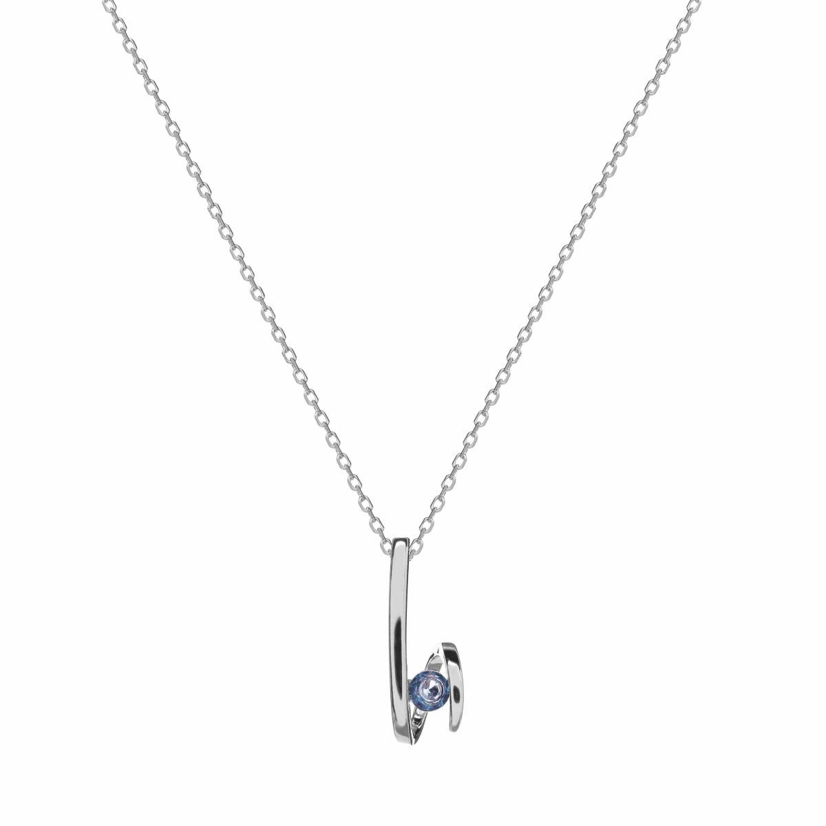 Collar · Colgantes plata originales diseño zig-zag con gema azul