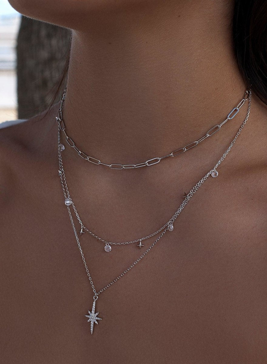 Collar · Colgantes plata originales diseño de triple cadena