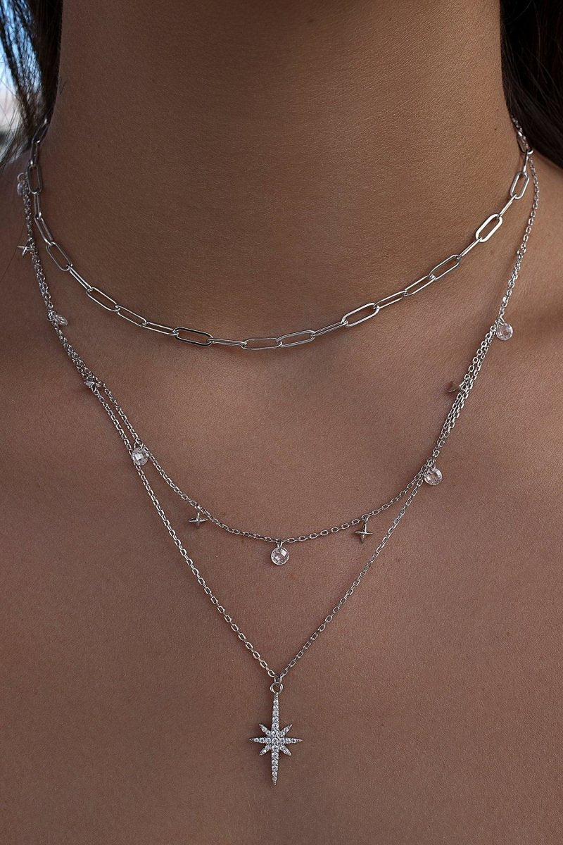 Collar · Colgantes plata originales diseño de triple cadena