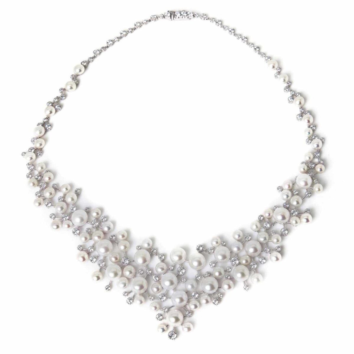 Collar · Collares fiesta de plata lisa diseño perla natural