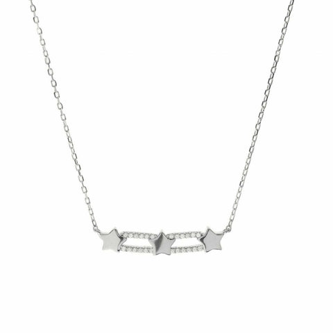 Collar · Collares plata originales diseño triple estrella con circonita