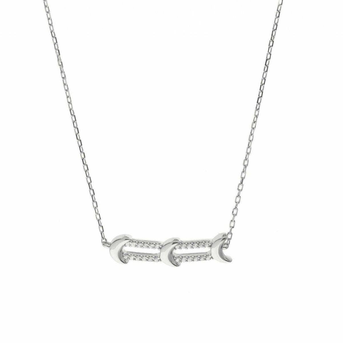 Collar · Collares plata originales diseño triple luna con circonitas