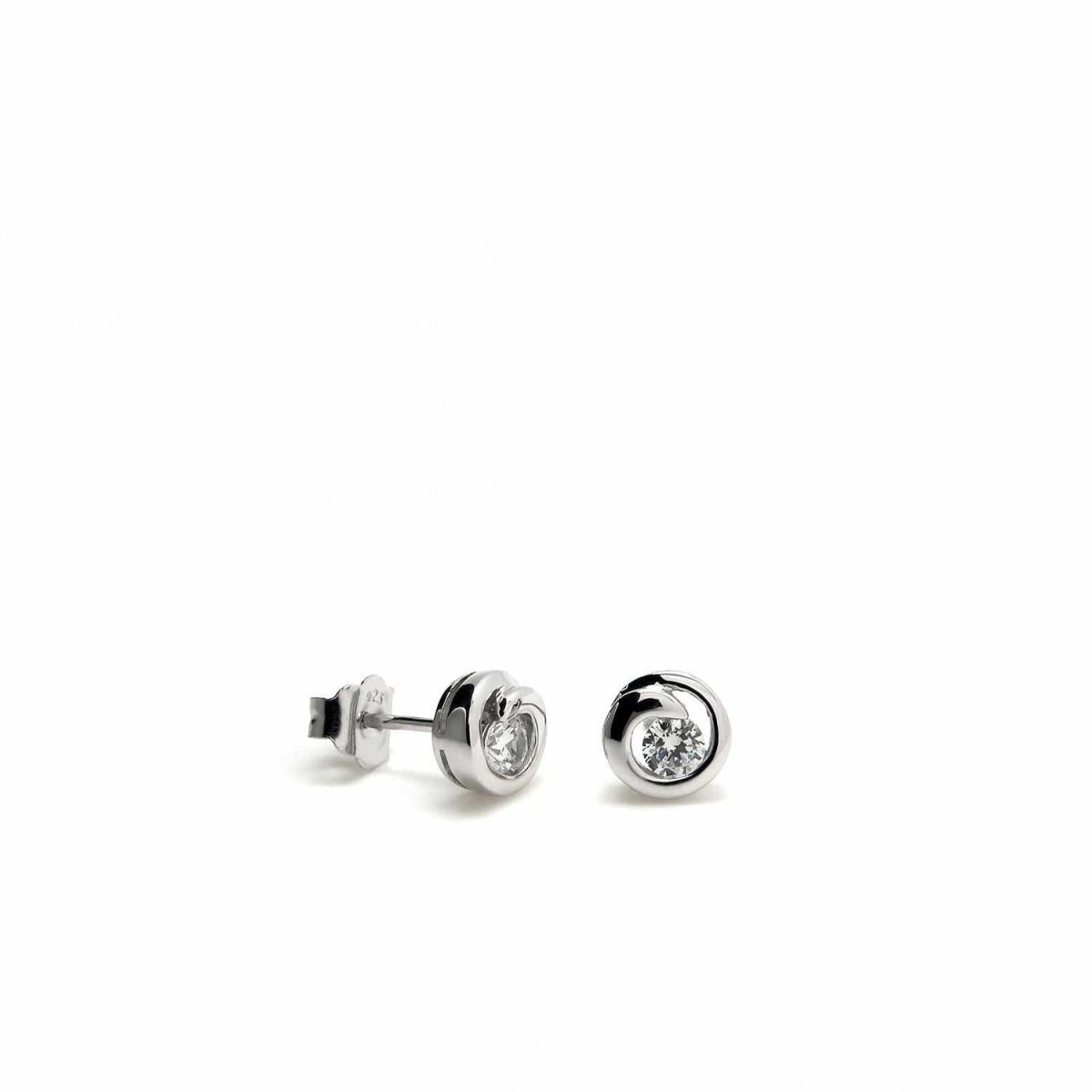 Earrings - Earrings button helix design with central zirconia