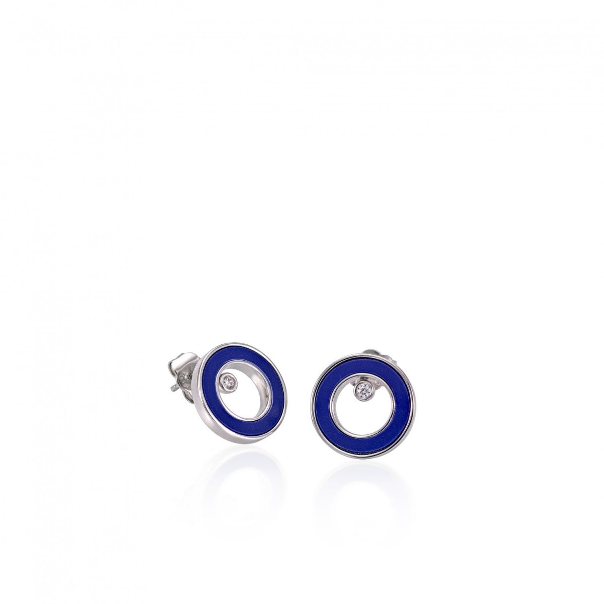 Pendiente · Pendientes botón formados por lapislázuli y circonita