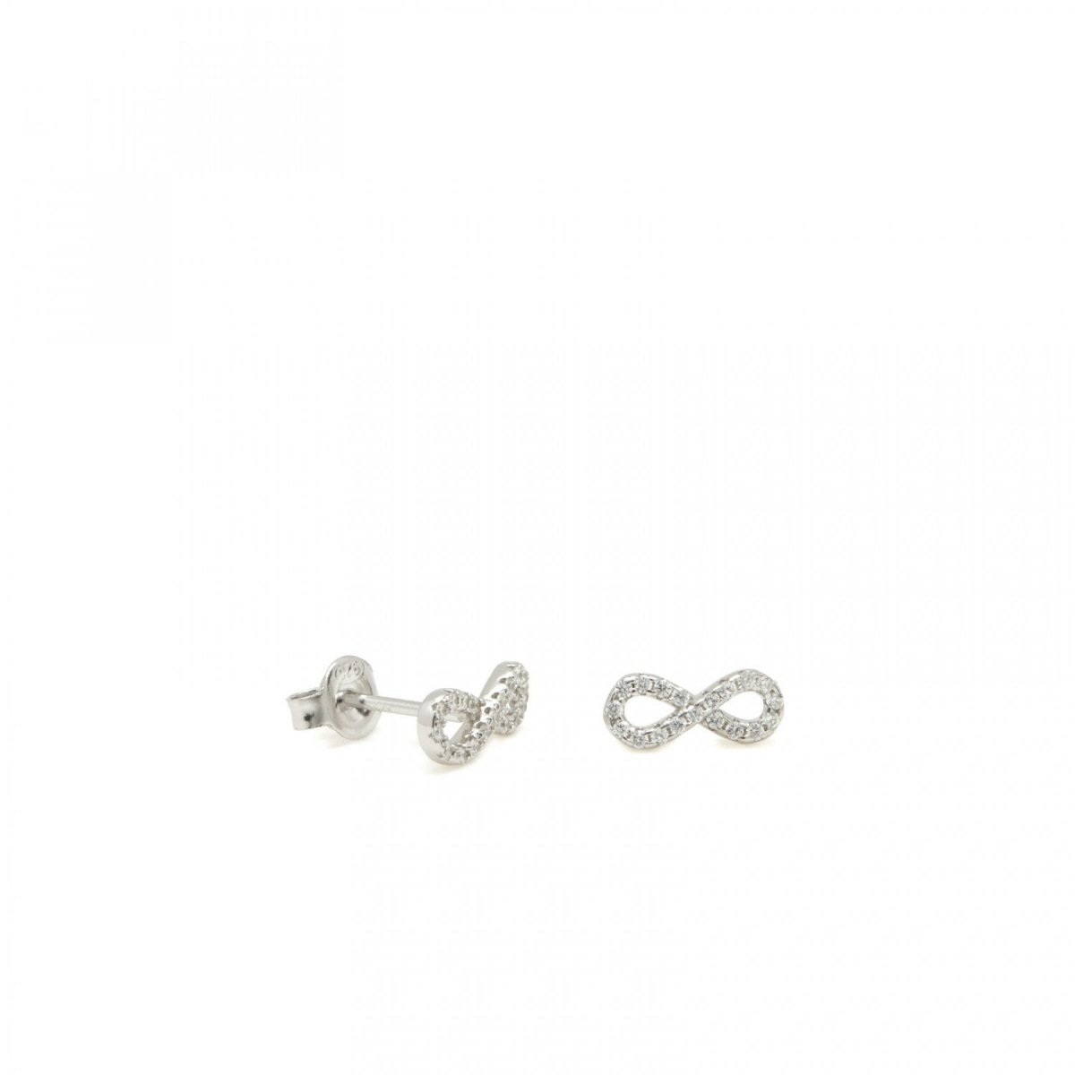 Earrings - Small shiny earrings infinity motif with zircons
