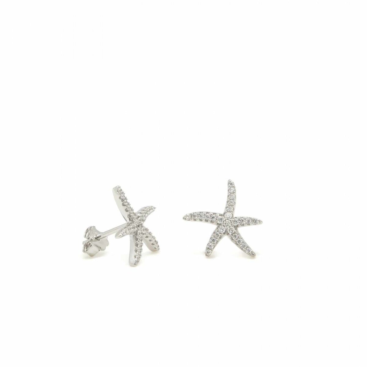 Earrings - Small shiny earrings with starfish motive