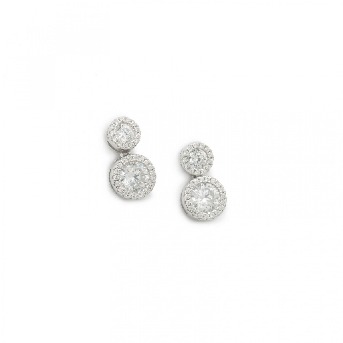 Double circles earrings with zirconia - LINEARGENT