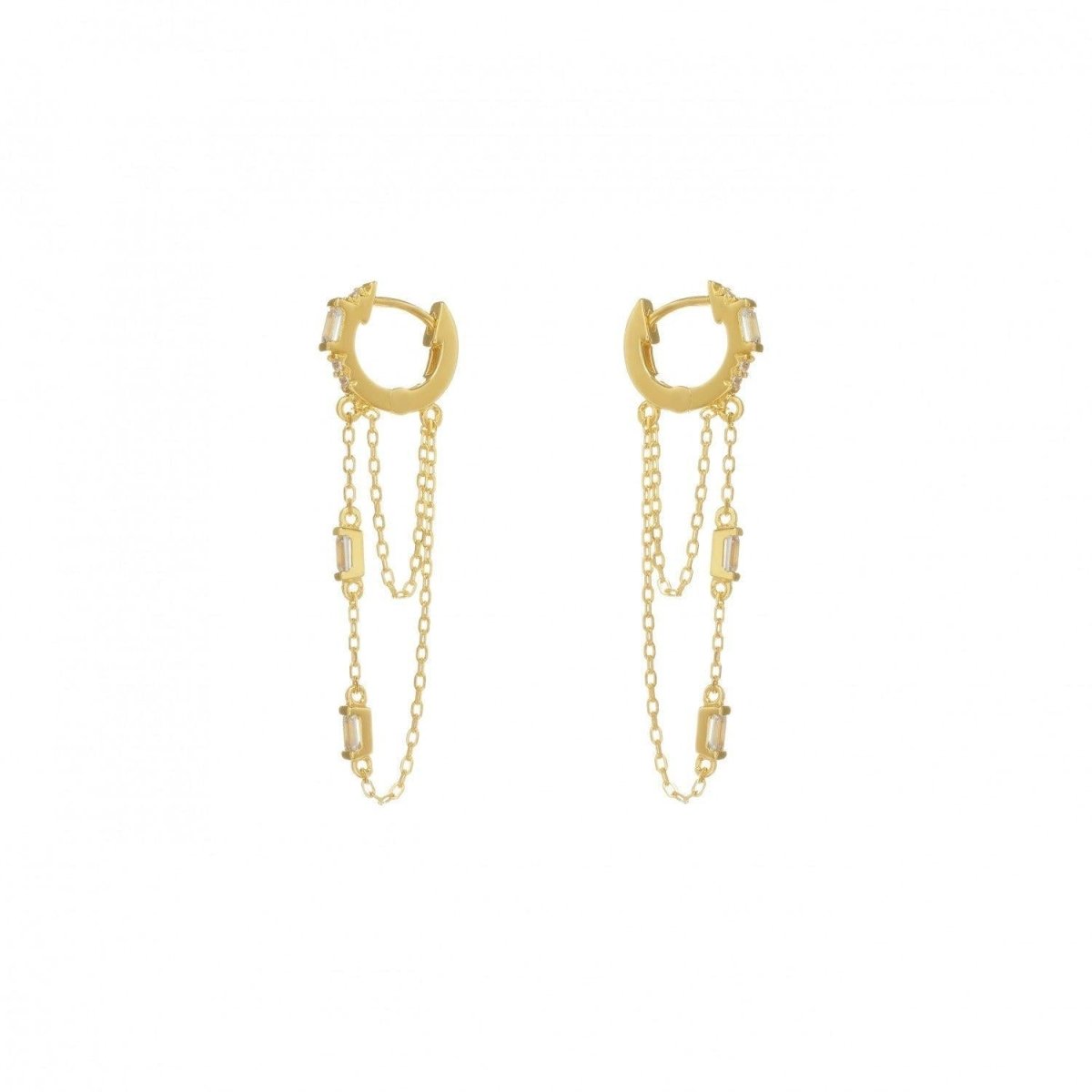 Pendiente · Pendientes con colgantes plata dorado diseño cadenas