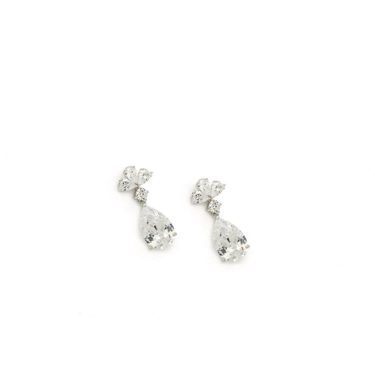 Small teardrop and zirconia bridal earrings - LINEARGENT