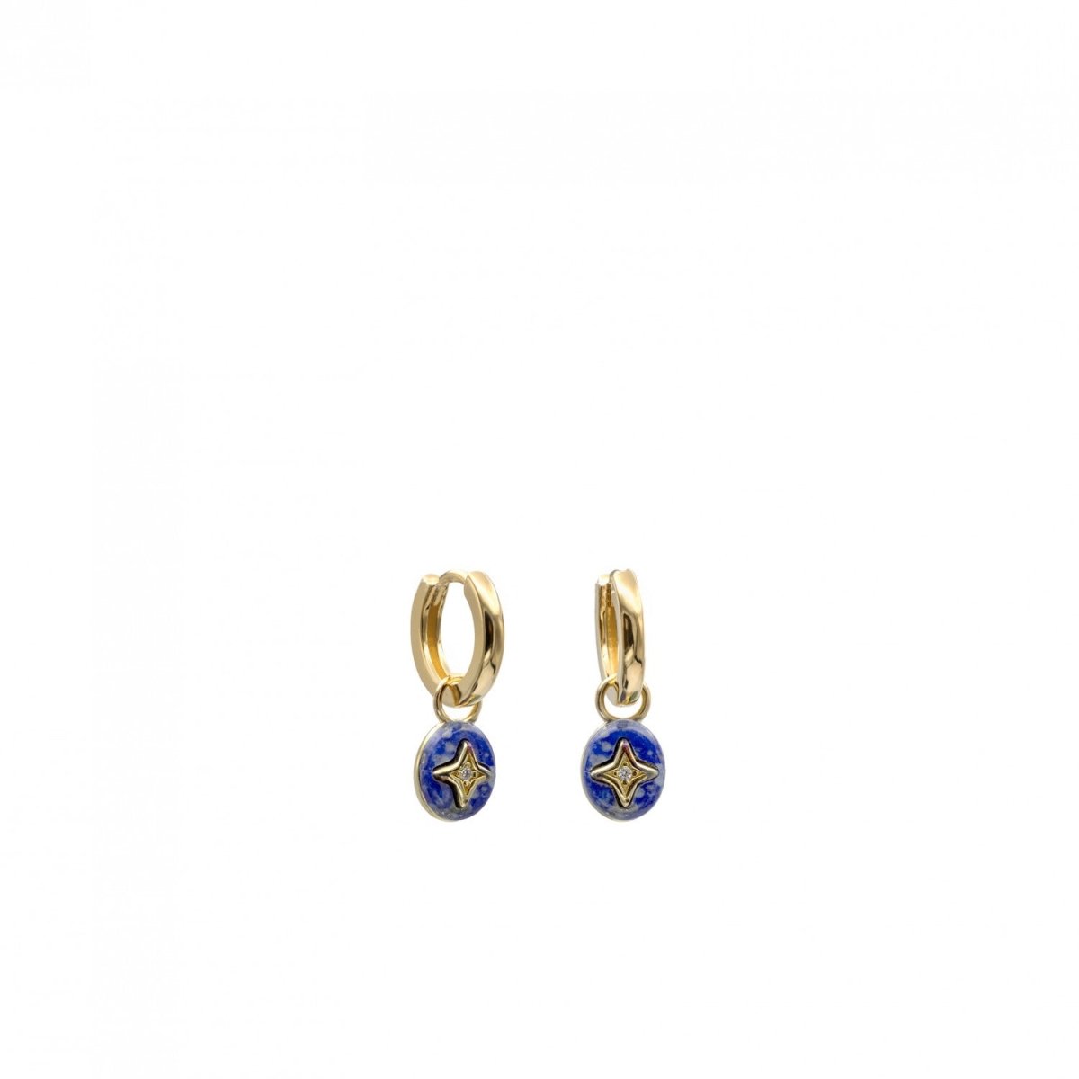 Pendiente · Pendientes aros con colgantes diseño redondo de lapislázuli