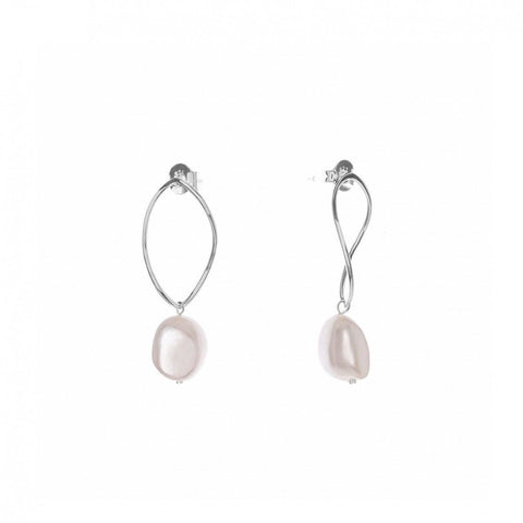 Pendiente · Pendientes largos perlas diseño irregular ovalado