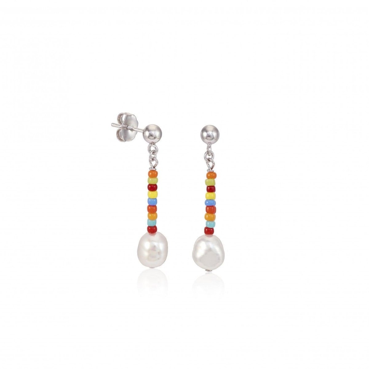 Pendiente · Pendientes perla colgante diseño bolas multicolores