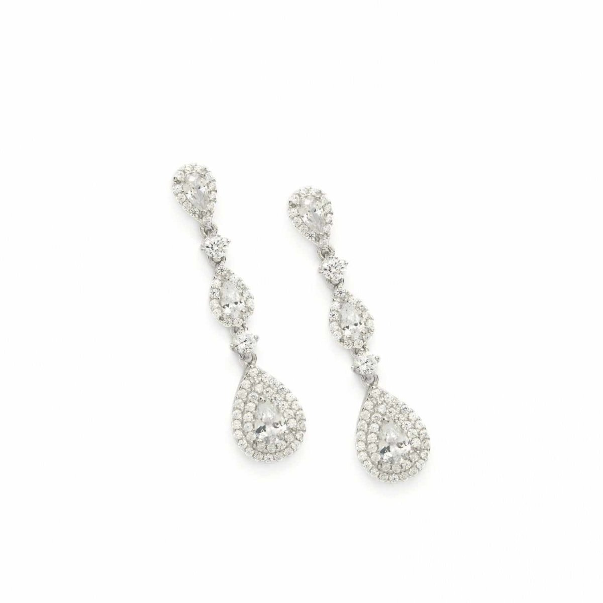 Earrings - Long earrings bride in different sizes with zircons