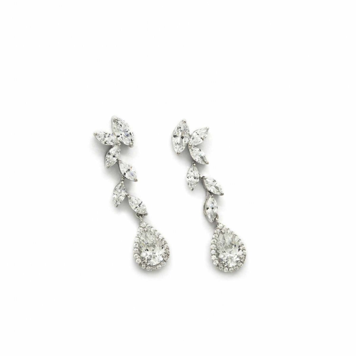Earrings - Long earrings bride petals and teardrop final design