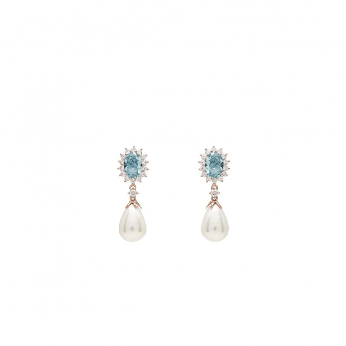 Pendiente · Pendientes perla colgante diseño cuarzo adamantino azul