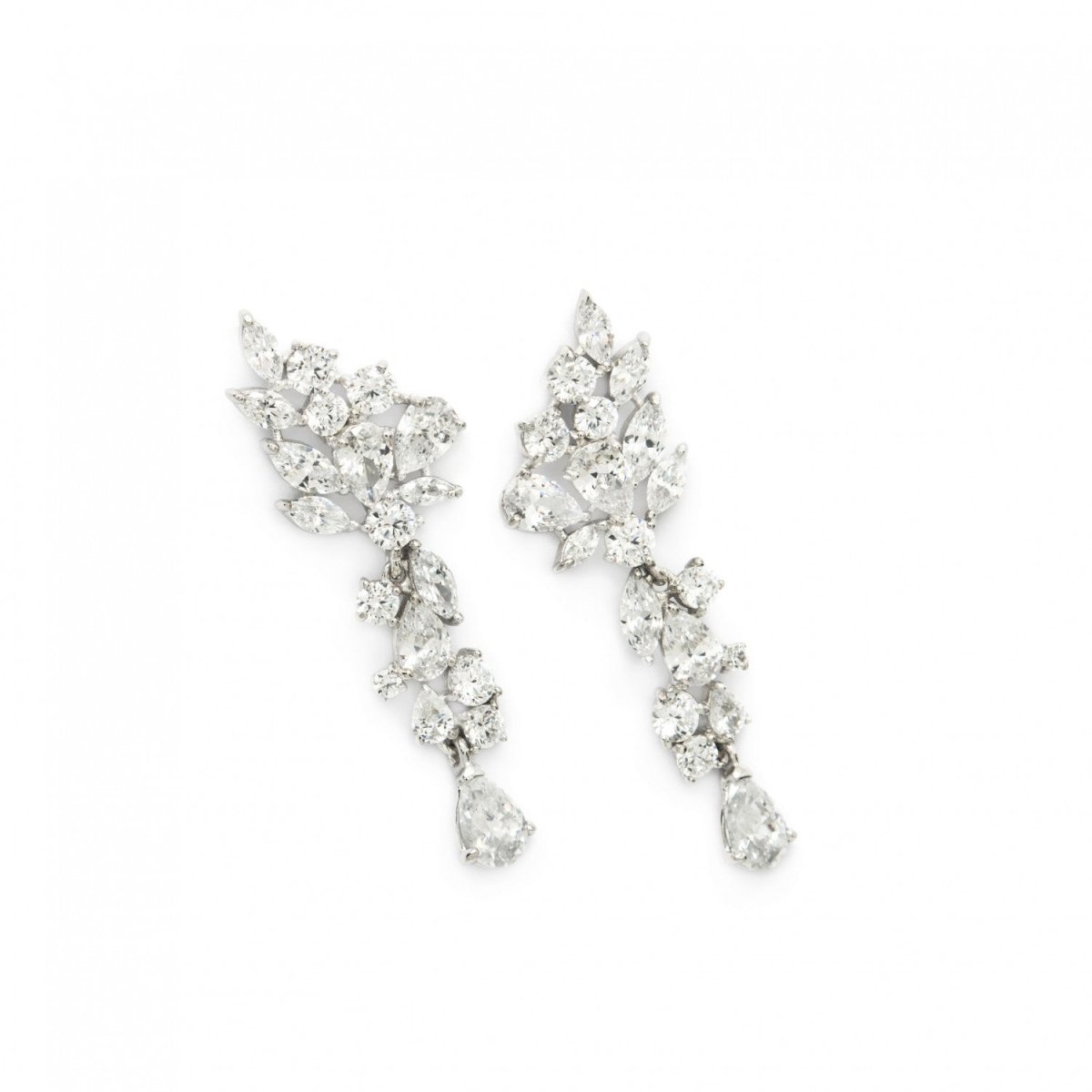 Earrings - Earrings bride silver and zirconia with different sizes