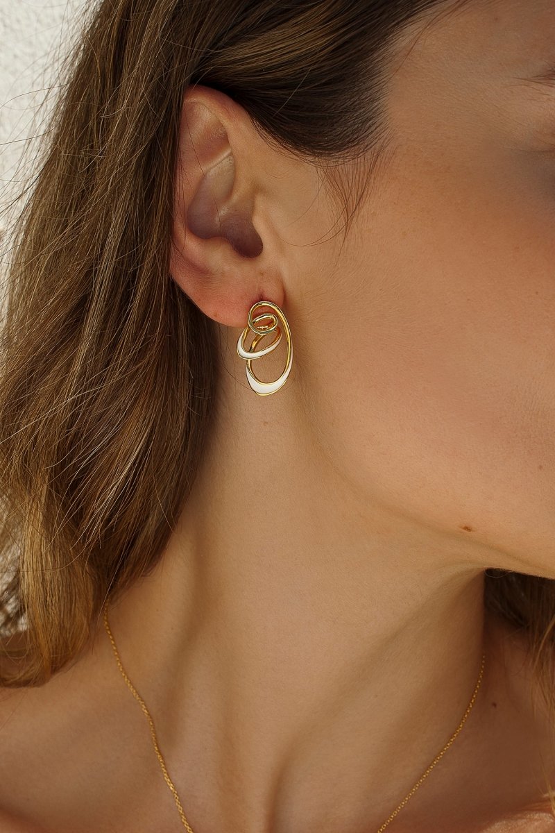 Earrings - Original earrings silver earrings with corkscrew design