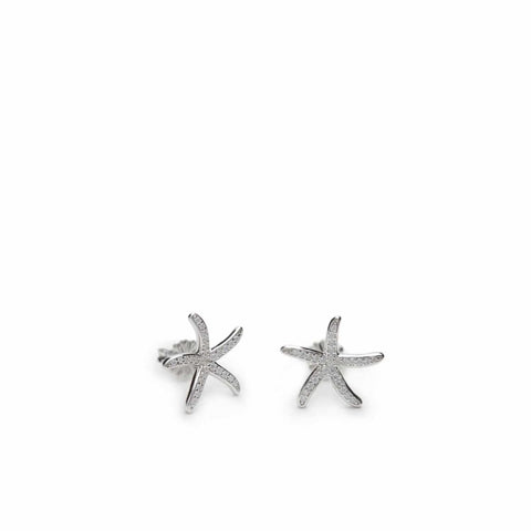 Pendiente · Pendientes pequeños de plata y circonitas diseño de estrella de mar