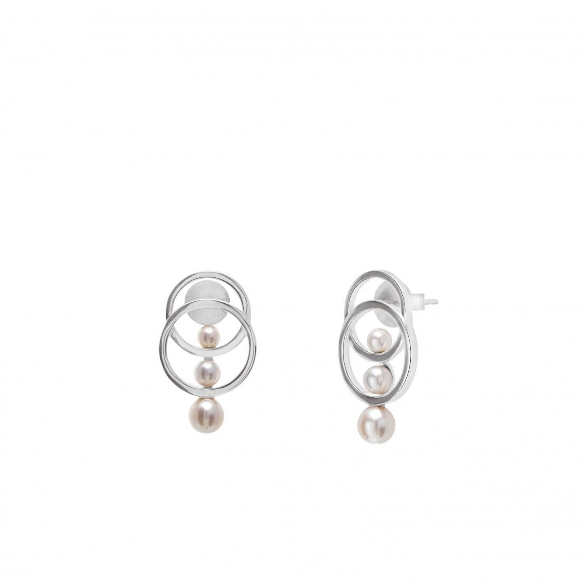 Pendiente · Pendientes perlas diseño doble motivo circular intercalado
