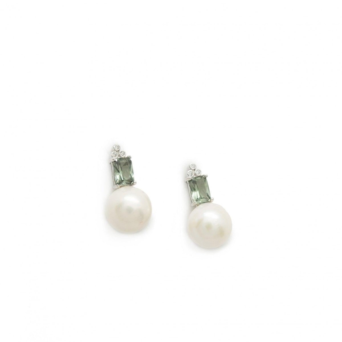 Pendiente · Pendientes perlas diseño de cuarzo adamantino verde