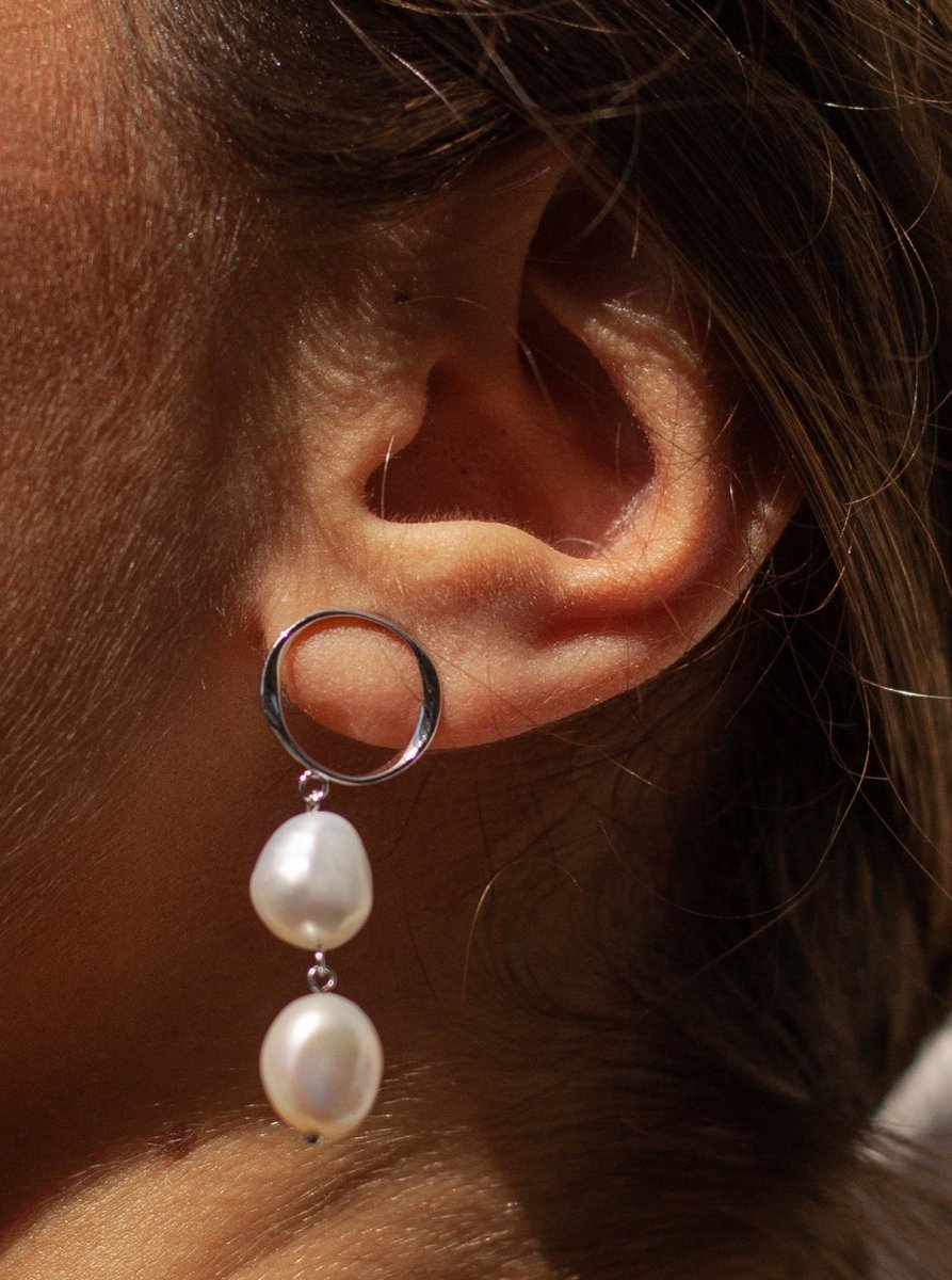 Pendiente · Pendientes perlas diseño colgante desigual líquido