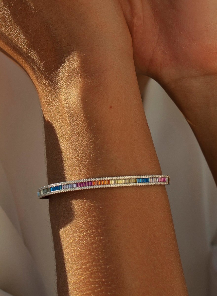 Bracelet - Silver bracelet bracelet multicolor design