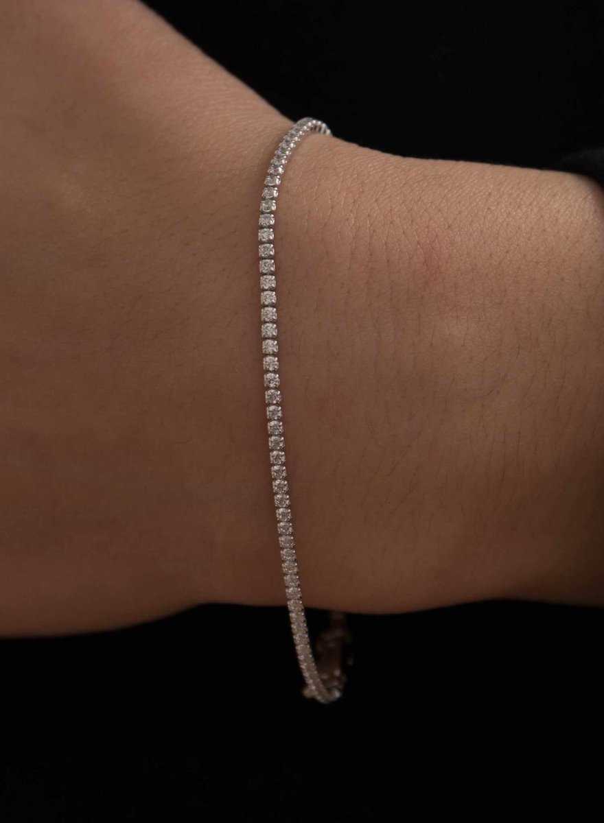 Bracelet - Bracelet riviere en argent fin avec zircons