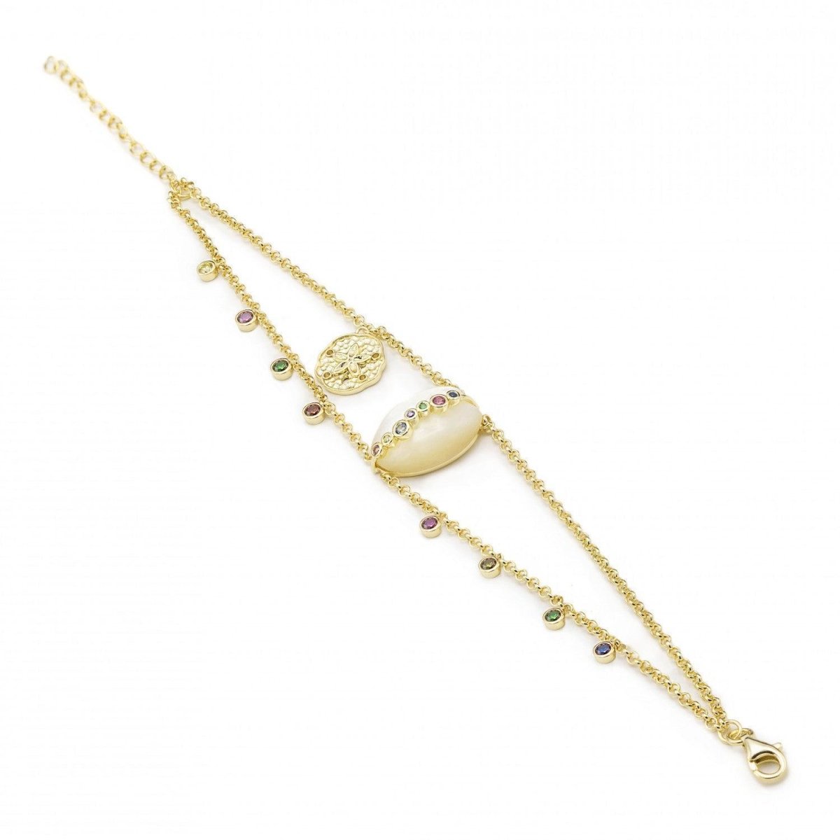 Pulsera · Pulseras con colgantes diseño de perla y medalla