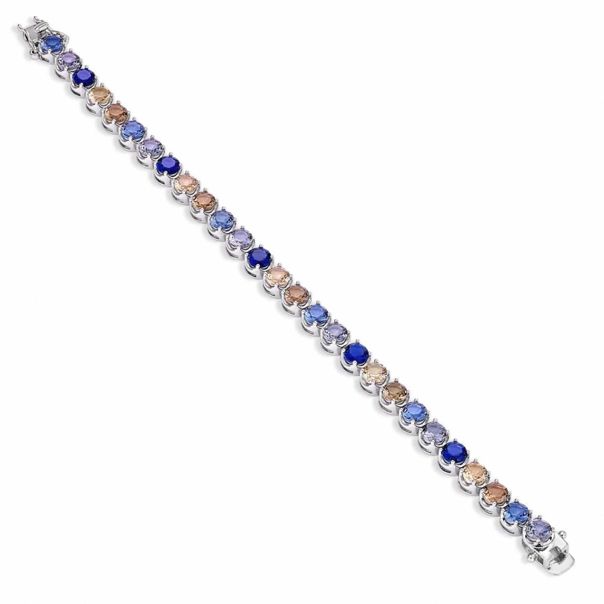 Bracelet - Bracelets with round-cut stones in cool tones