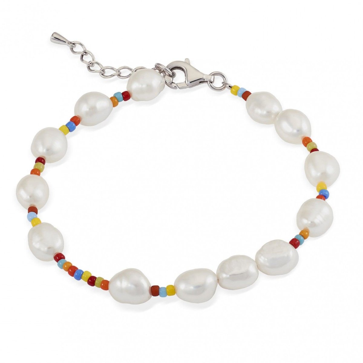 Pulsera · Pulseras de plata diseño multicolor con perla