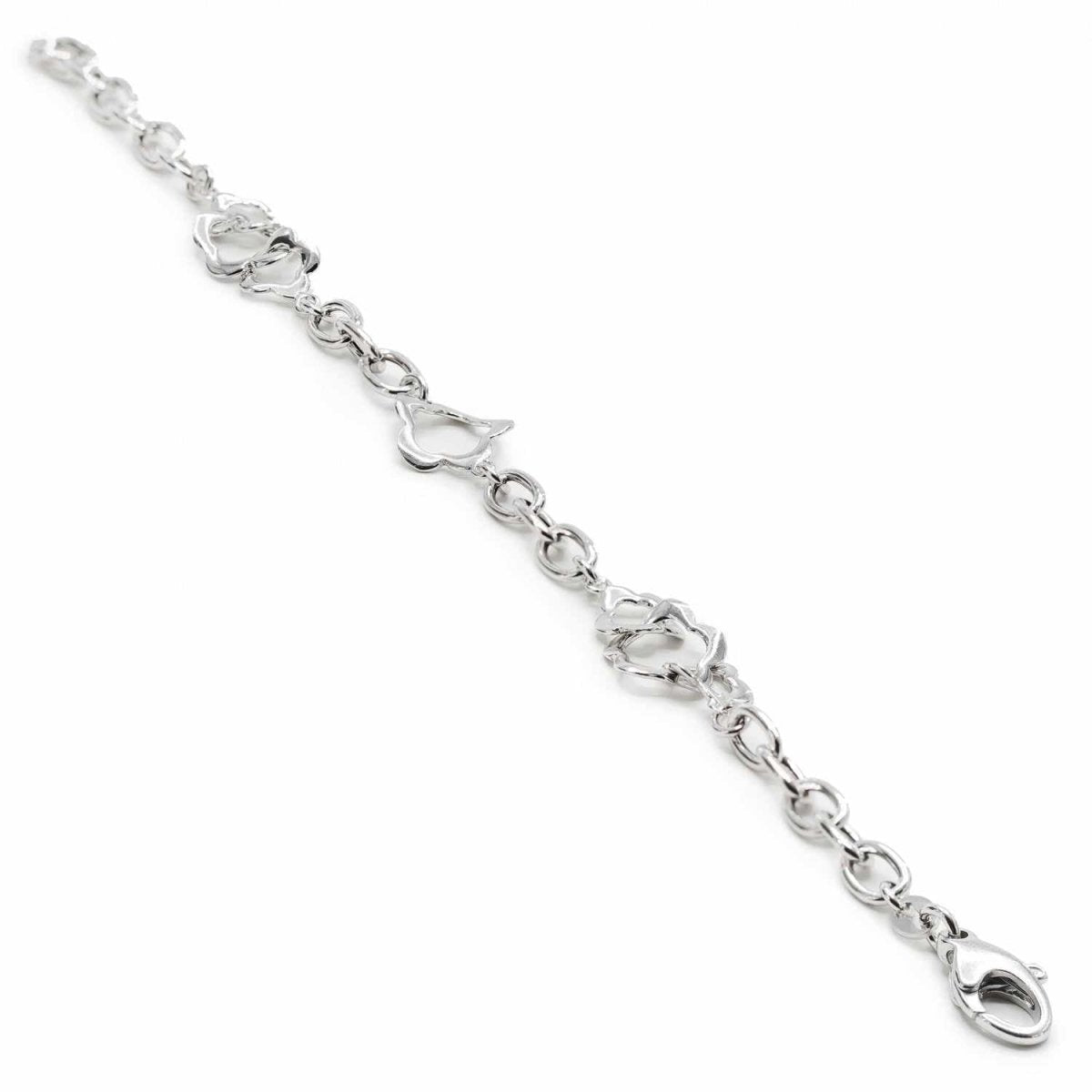 Bracelet - Bracelets silver links bracelets fine design with floral motifs