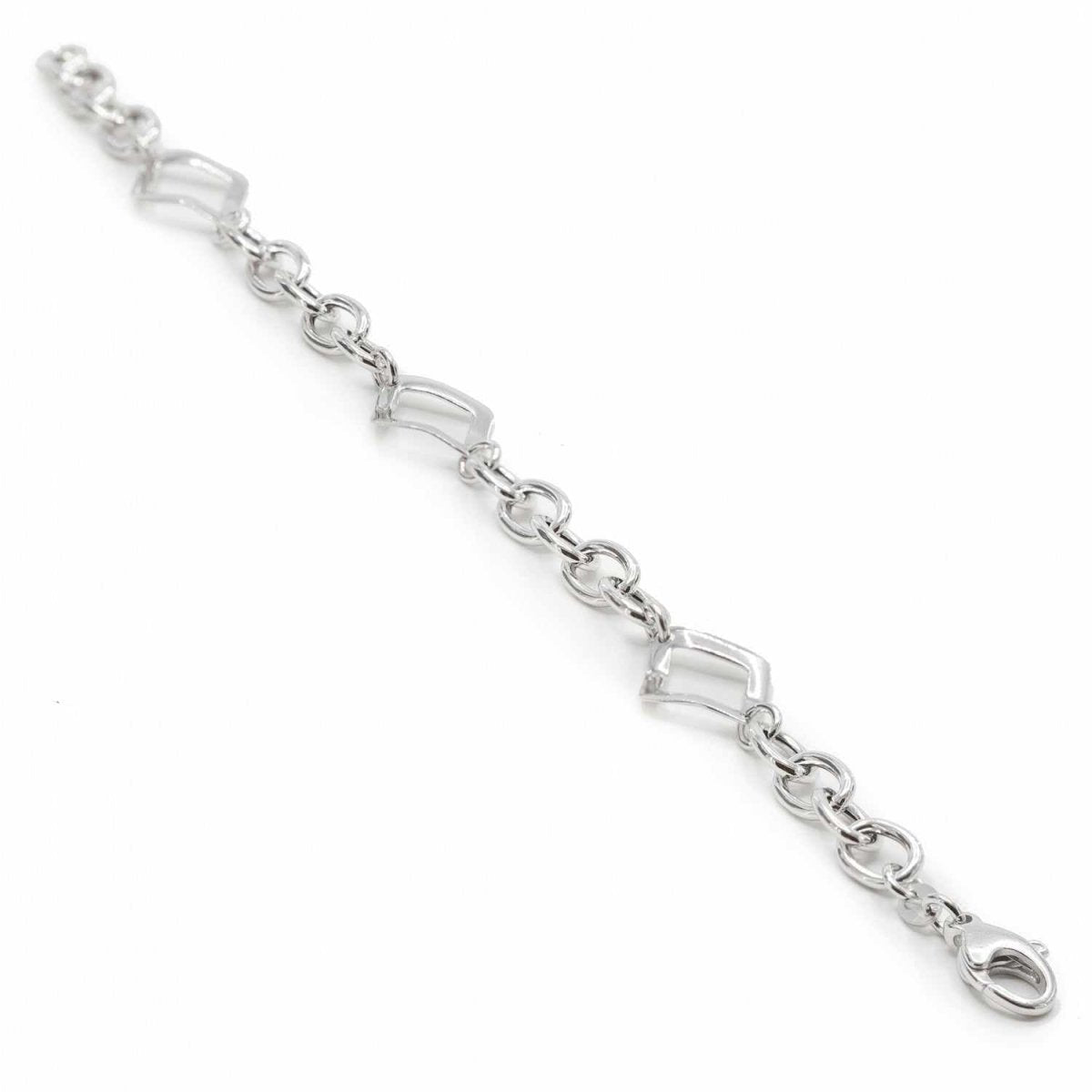 Bracelet - Bracelets silver link bracelets triple square motif design
