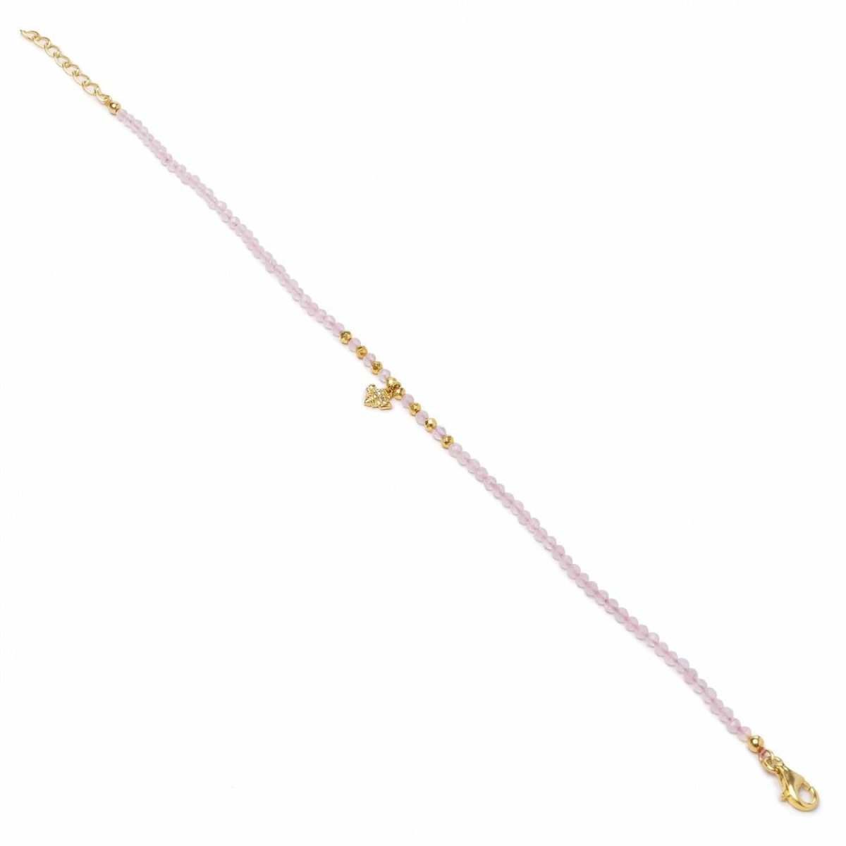 Bracelet - Thin silver bracelets bee design in pink