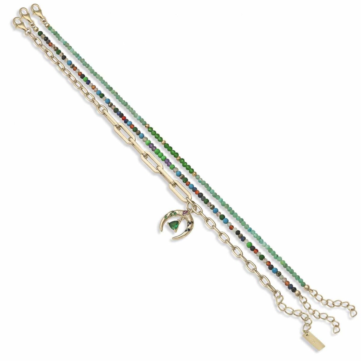 Bracelets - Thin bracelets three bracelets design with antler motif